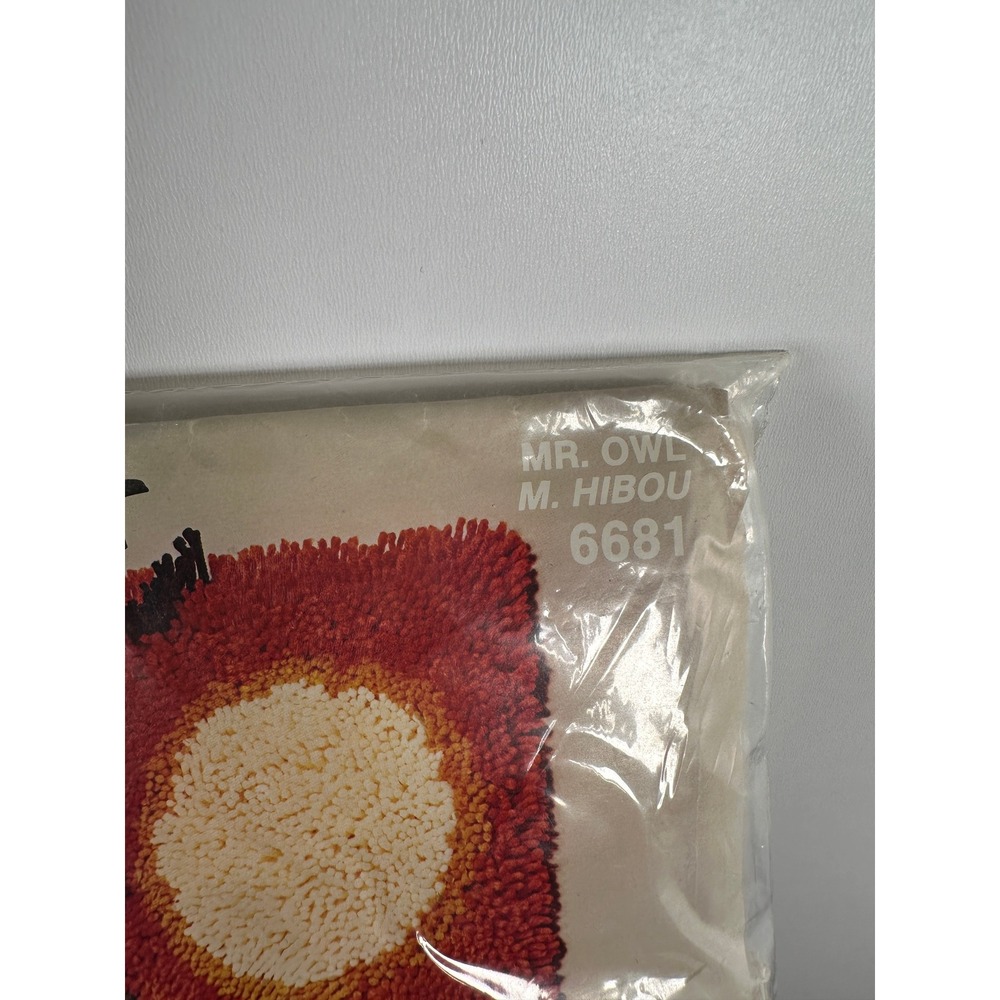 Vintage Owl Craft Latch Hook DIY Kit Mid Century Funky Rug Fall Wall Hanging - Picture 4 of 8